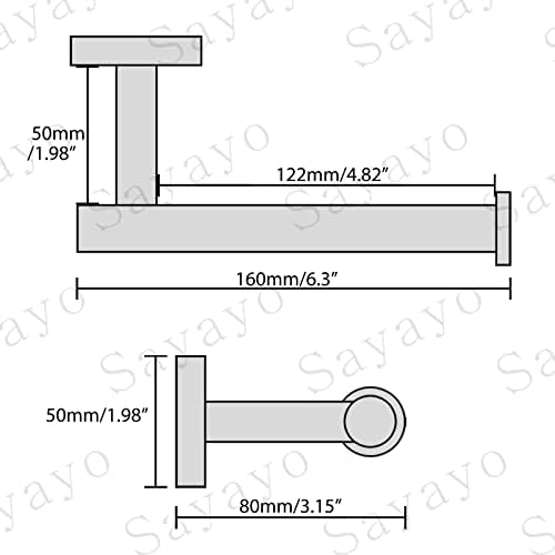 Sayayo Toilet Roll Holder Wall Mounted Chromed Toilet Paper Holder SUS304 Stainless Steel, Round Base Style Tissue Holder, EGX888-C