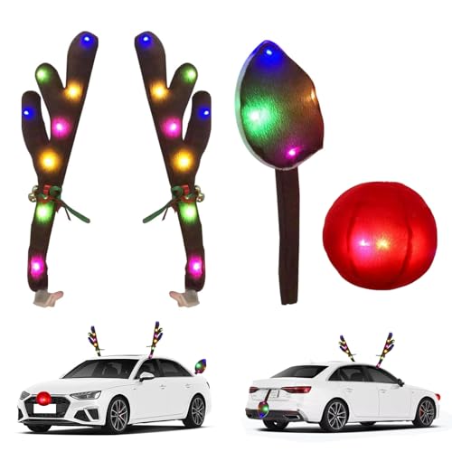 Rentier Weihnachtsdeko Auto, Weihnachtsdekoration Auto Geweih...