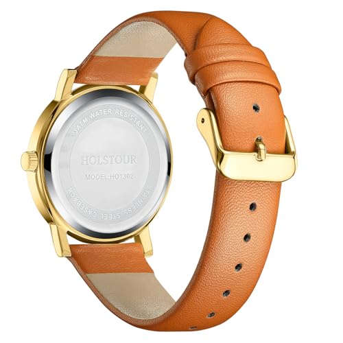 Image of HOLSTOUR Watches for Women Crystal Accented Fashion Watch with Leather Band Gifts for Women