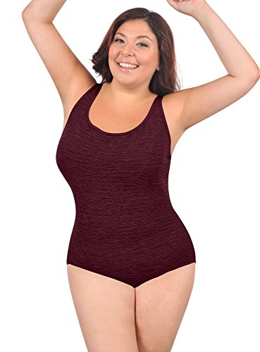 Krinkle Chlorine Resistant Women's Cross Back Tank Eggplant