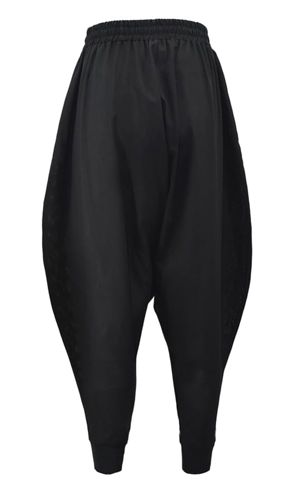 PACEIADTA Men Hippie Harem Pants Baggy Casual Drop Crotch Wide Leg Trouser (Large, Black) by PACEIADTA - Used condition - Image 11