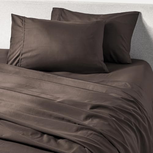 PeachSkinSheets Cooling Bed Sheets for Hot Sleepers - Ultra-Soft Breathable Peachskin Performance Fabric™, Moisture-Wicking, Deep Pocket Sheet Set, Oeko-TEX®, (King Size, Chocolate)