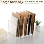 SANRUI Clear Acrylic File Organizer for Desk 5-Section Upright File Sorter - Image 6