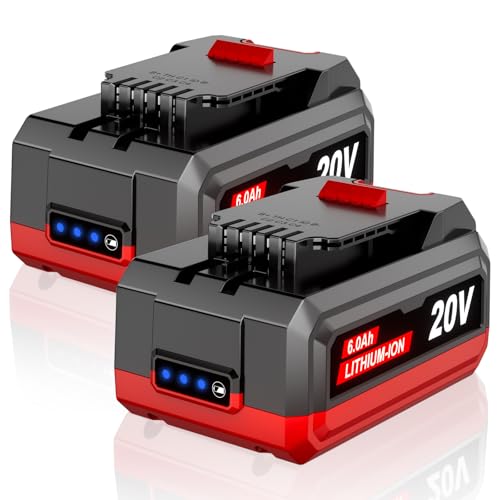 TenHutt High Capacity 2-Pack 6.0Ah High Power Replacement for Bauer 20v Lithium Battery 1907C-B 1702C-B 1701C-B Compatible with Bauer 20-Volt Cordless Power Tools & Charger 1704C-B 1906C-B