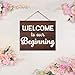 JennyGems Welcome Wedding Sign, Welcome To Our Beginning Wood Wedding Sign, Engagement, Wedding Decor, Housewarming Gifts, Brown