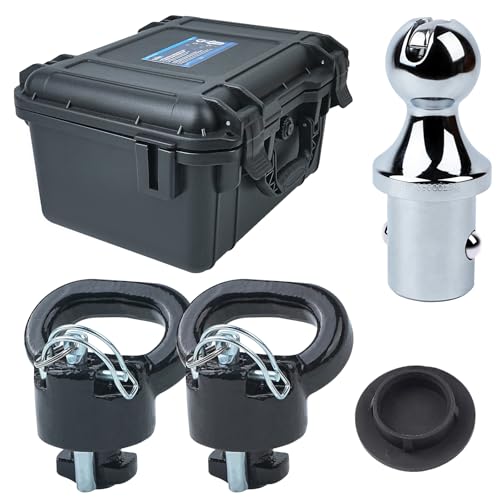 Lrichy 60618 Upgraded 38k Puck System Gooseneck Hitch Ball Kit with Case Compatible with 2013-2026 Dodge Ram 2500 3500, 2-5/16 in Hitch Ball for Truck Bed with 2 Gooseneck Safety Chain Anchors by Lrichy - Used condition - US$96.01