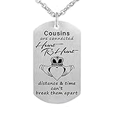 Freedom Love Gift Cousins are Connected Heart to Heart Personalized Pendant Necklace Charms Keychain