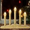 5 Lights Electric Window CandlesFlameless Christmas Candle Lights with C7 Clear Bulbs Plug in Electric Candles for Indoor Window Table Party Christmas Decorotions Ivory