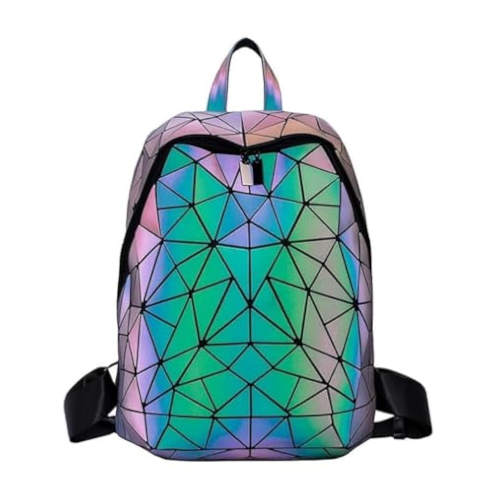 Geometric Holographic Luminous Backpack for Girls