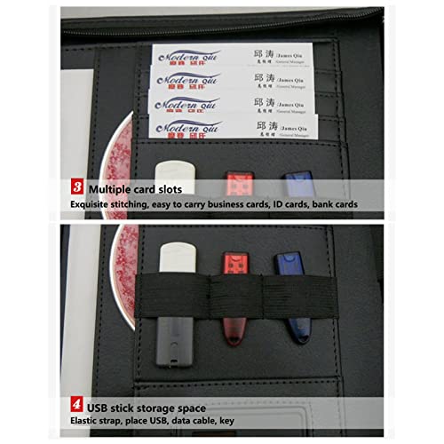 Porte-documents A4 en cuir avec fermeture éclair pour organiser vos dossiers de conférence - 6