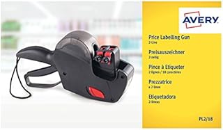 Avery PL2/18 Pricing Gun 2 Line Starter Kit with Labels and Ink (26 x 16 mm, 1200 Labels)