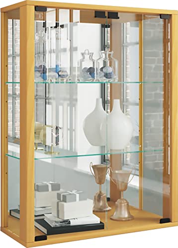 VCM Vitrine Murale Suspendue vitrine en Verre Udina Miroir Hêtre 60 cm x 80 cm x 25 cm, 2...