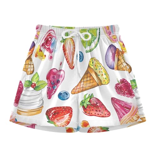 Bolaz Toddler Boys Swimwear Swim Trunks with Compression Liner 4T Dessert Cupcake Ice Cream