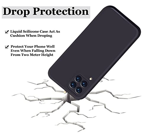 Image of A rtistque Liquid TPU Silicone Matte Shockproof Flexible with Camera Protection Soft Back Cover Case for Samsung Galaxy M42 5G - Black