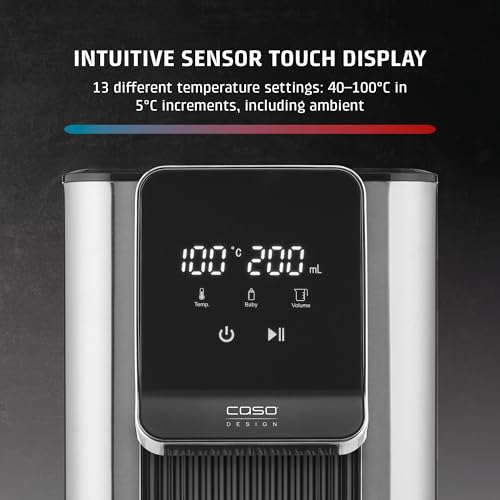 CASO Hot 6 Advanced Turbo Hot Water Dispenser, Water Heater with 13 Temperatures 40-100°C, 2.5L Tank, Hot Water in Seconds, One Cup Kettle Alternative, Uses 50% Less Energy than Kettles, Water Filter