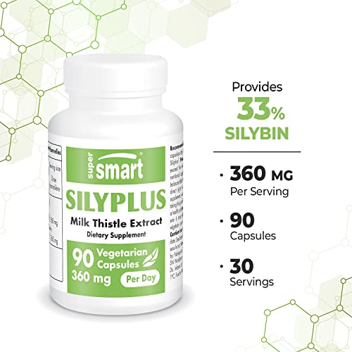 Supersmart - Silyplus 360 Mg (Siliphos ®) Per Day - With Milk Thistle Extract - Supports Healthy Liver Function - Detox & Antioxidant Supplement | Non-Gmo & Gluten Free - 90 Vegetarian Capsules #TOP3