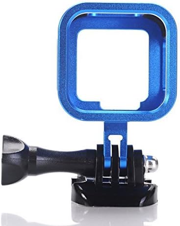 Nechkitter Aluminum Frame Mount for GoPro Hero 5 Session 4 Session Hero Session, CNC Aluminum Alloy Solid Protective Case with Wrench -Blue