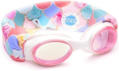 SPLASH SWIM GOGGLES with Fabric Strap - MAGENTA MERMAID | Fun, Fashionable, Comfortable - Adult & Kids Swim Goggles