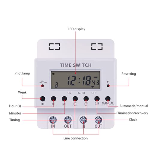Timer switch programmable rail DIN 60A hebdomadaire pour automatisme - 4
