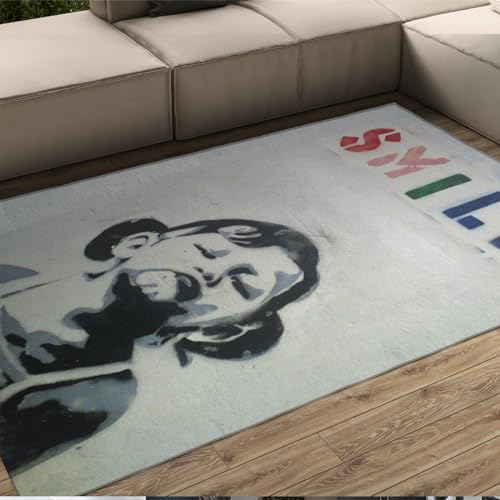 Tapis graffiti style Banksy grand format 150x210