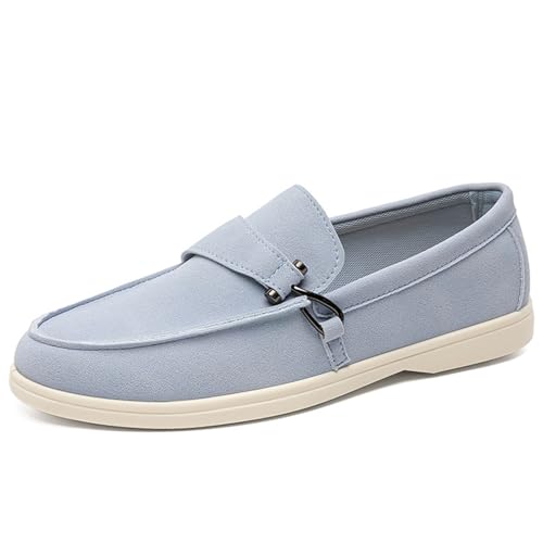 Men's Suede Slip-On Loafers Casual Penny Loafers Soft Flat Sole Comfortable Driving Office Shoe