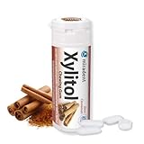 miradent Xylitol Zahnpflegekaugummi Zimt Dose 30 Stück (1 x 30 g) | würziger Geschmack | zuckerfrei | vegan | kariespräventiv | für unterwegs