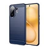 EasyShow Compatible with Vivo S30 Cover, Silicone Ultra-Mince TPU Souple en Fibre de Carbone Housse avec Antichoc et Anti-Scratch tui pour Vivo S30-Bleu