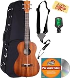 Kala KA-B Mahogany Baritone Ukulele Bundle with Hard Case, Tuner, Strap, Austin Bazaar Instructional DVD, and Polishing Cloth