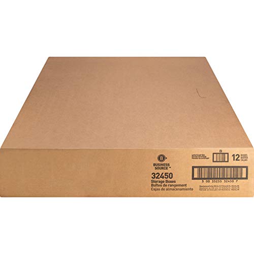 Business Source 32450 Storage Boxes, LTR/Legal, 400 lb, 12-Inch x15-Inch x10-Inch, 12/CT White