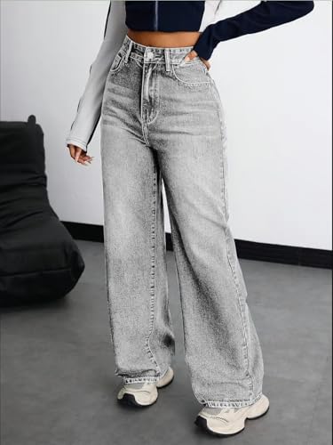 Image of Nifty Women's Denim Stretchable High Waist Baggy Jeans for Women