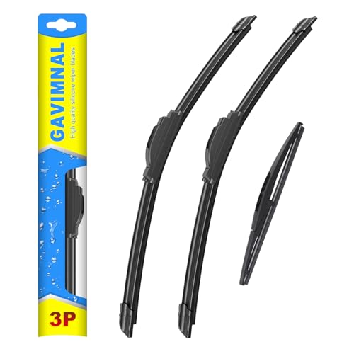 Image of Gavimnal Silicone Wiper Blades Replacement For Honda HR-V 2016-2022 | 26 inch+18 inch Front & 10 inch Rear, All-Weather, Streak-Free, OE-fit, Quiet, Easy One-Click Install