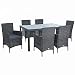 Produktbild ESTEXO Polyrattan Sitzgruppe Gartenmöbel Set 6 Personen Rattanmöbel Gartenset Rattan Essgruppe Gartentisch Gartenstuhl Set (Anthrazit-Grau)
