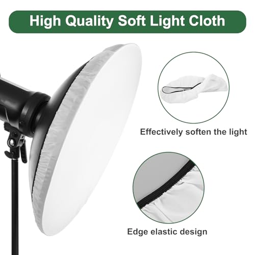 22 Inch/55 cm Beauty Dish Diffuser Sock, Soft White Lamp Shade Diffuser, Light Diffusers Cover for Studio Strobe Reflectors Ring Light Flash Standard Reflector Video Shooting(2 Pcs)