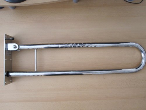 Bad- und WC-Stützklappgriff 85 cm lang, Edelstahl, Silber, Poliert, 120 kg Belastung, Modern, Glossy