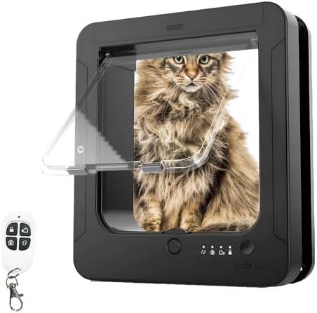Deluxe Mart Smart Microchip Cat Door, Selective Entry Cat Flap with 2 ...