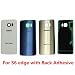 Original OEM Housing Glass Back Case Battery Door Cover for Samsung Galaxy S6 Edge with Back Adhesive (Blue)