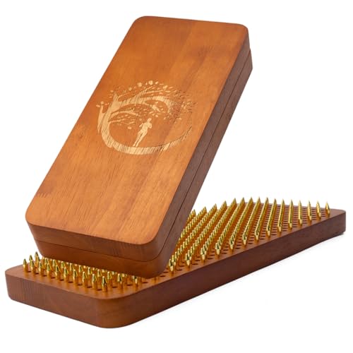 HQULIFBL Sadhu Board for Beginning Nail Boards for Feet Acupuncture Massage Yoga Board(Solid Oak)