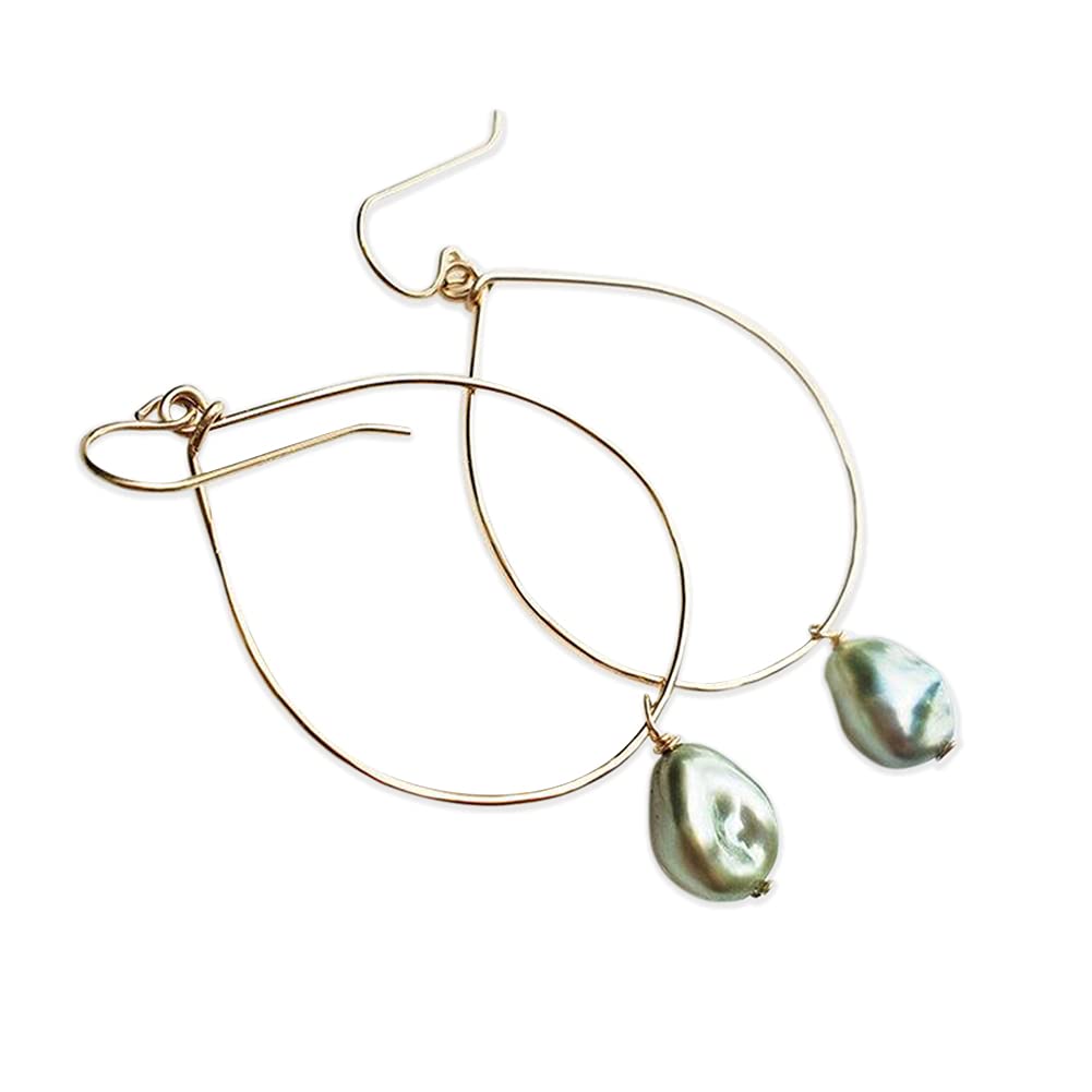 Flotsam & Co. - Pistachio Keshi Pearl Earrings