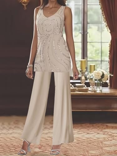 Elegant Champagne Plus Size Mother of the Bride Pant Suits by BOLENSYE - 3-Piece Dressy Set for Curvy Women, Size 18W - Image 2