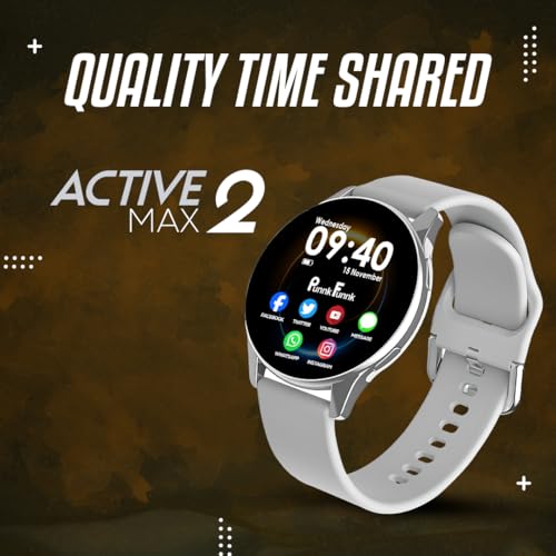 PunnkFunnk EVO Vista Smartwatch, 1.3” HD Display Bluetooth Calling, Fitness & Sleep Tracker, 100+ Sports Modes, IP67 Waterproof Compatible with Android & iOS(Silver)