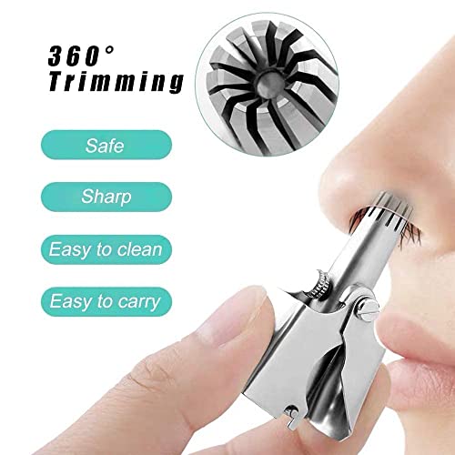Image of AVNISH Manual Nose Hair Trimmer For Men & Women, Stainless Steel Nose Hair Remover With Cleaning Brush Portable Ear Hair Clipper Trimmer, Travel-Friendly, Easy Cleansing, No Battery Required