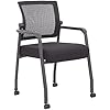 Boss Office Products Mesh 4-Legged Guest Chair with Casters in Black