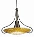 Framburg Lighting 1095 MB/GL Brocatto - 19" One Light Pendant, Mahogany Bronze Finish with Gold Leaf Swirl Glass