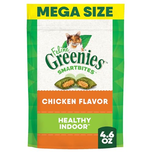 Greenies Feline Smartbites Healthy Indoor Cat Treats, Chicken Flavor, 4.6 oz. Pack