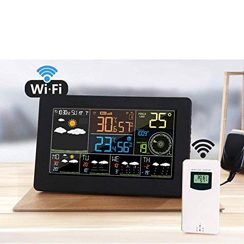 WiFi Wetterstation APP Control Intelligentes Wetter Innentemperatur Luftfeuchtigkeit Luftdruck Windgeschwindigkeit Digitaluhr