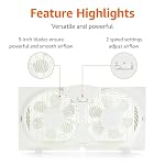Amazon Basics Twin Window Fan for Home Bedroom, 9 inch, Reversible Airflow, Exhaust Mode, Expandable Side Panels, Width Adjustable, 2 Speeds, Air Circulation, 68W, White - Image 3