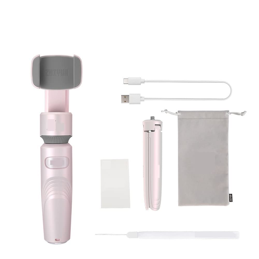 Stabilisateur Tenu dans la Main de bâton Selfie cardan téléphone avec Tige d'extension for Le Intelligent Diffusion en Direct(Blanc)