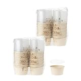 ストリックスデザイン 使い捨て容器 蓋付き フードボウル 60個 (30個×2セット) 380ml 未晒し バンブー 竹 で作った 中身が見える 重ねて持ち運び可能 テイクアウト容器 おしゃれ 弁当箱 業務用 SD-160 【Amazon.co.jp 限定】