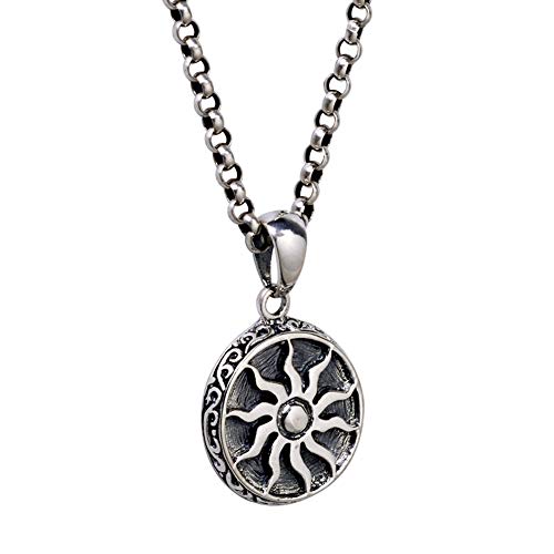 Collier pendentif soleil rétro pour homme à porter en festival ou en soirée