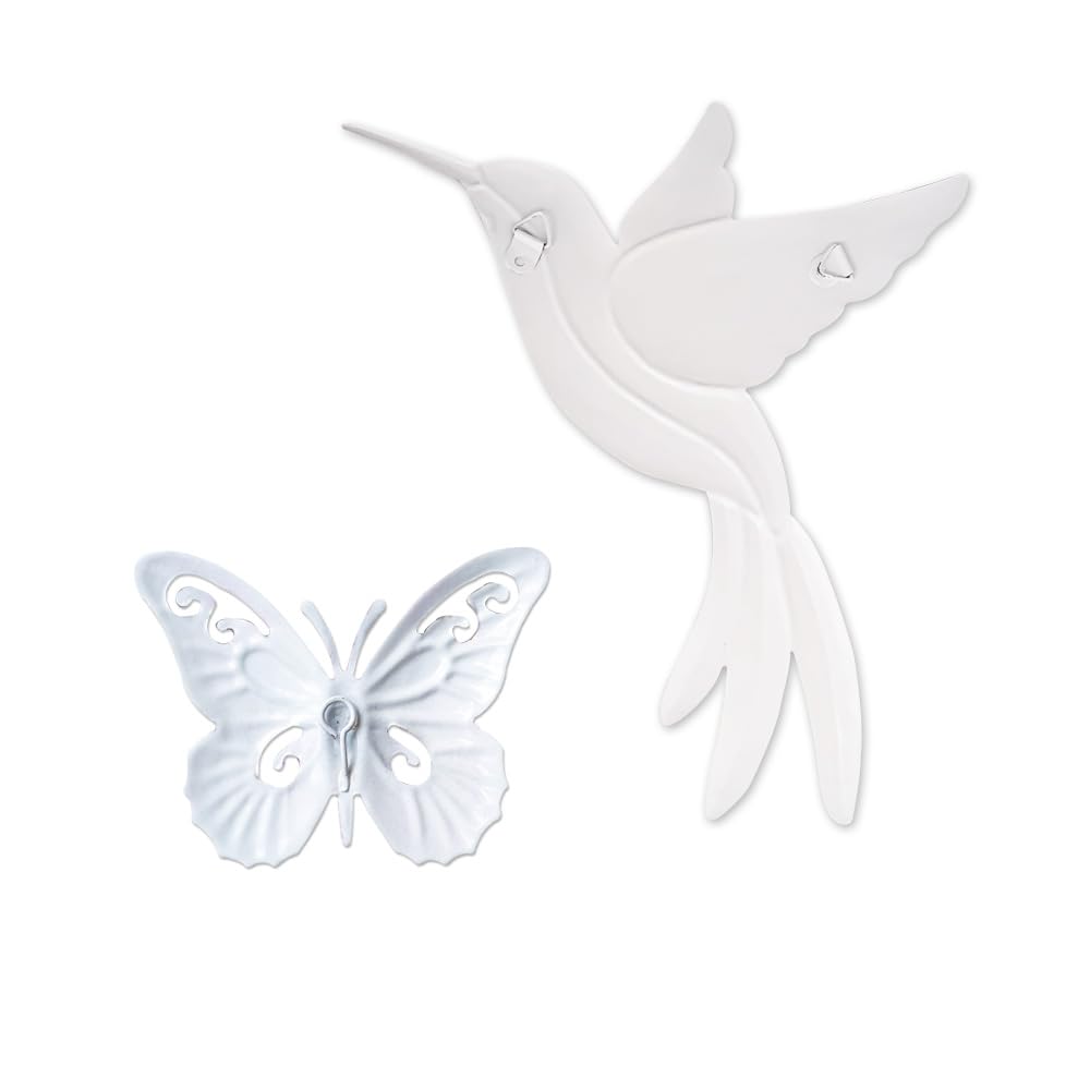 Tsilin Metal Garden Decor Set including 4 Pcs Metal Hummingbirds 6 Pcs Iron Butterflies Statues Wall Decor Wall Art Hanging Sculptures For Home Bedroom Outdoor Backyard Porch Tree Fence Decorations - Image 3
